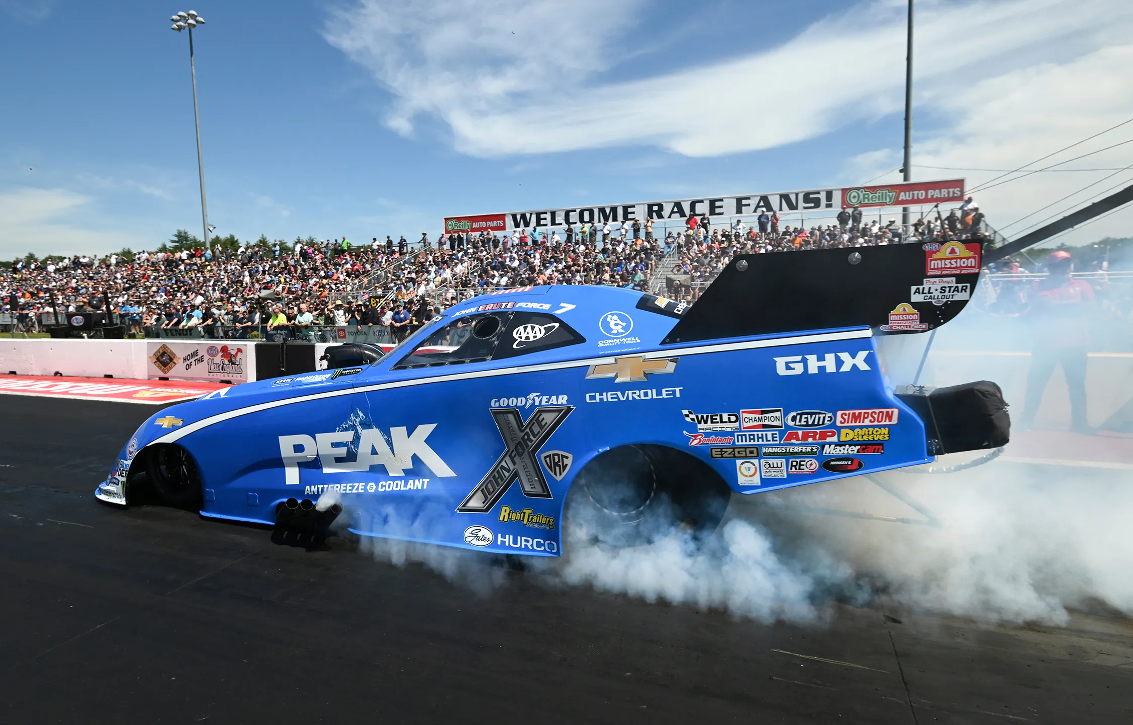 Great News:  Storms to John Force Victory, Passing 31 Cars in 85 Laps for $37,000 at I-55 Raceway