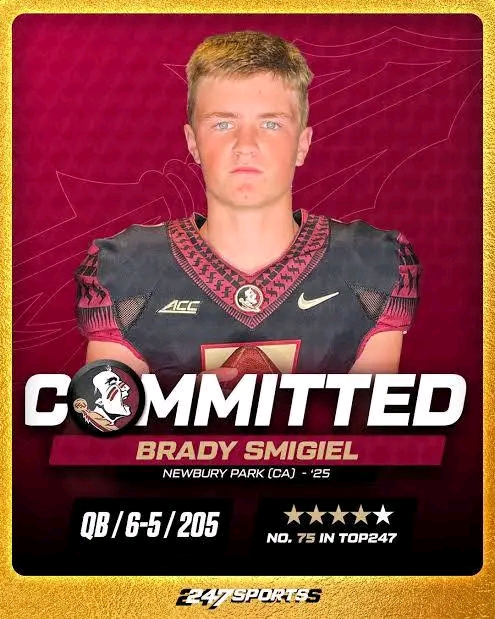 Breaking News: Four-Star Quarterback Brady Smigiel Flips Commitment to Florida State Seminoles… Welcome Home…