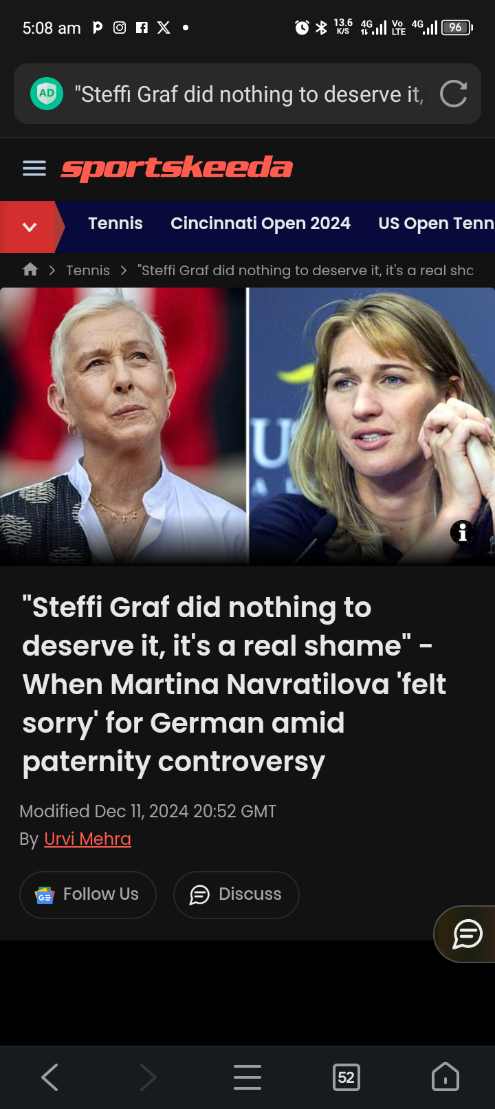 Steffi Graf did nothing to deserve it, it’s a real shame” – When Martina Navratilova ‘felt sorry’ for German amid paternity controversy