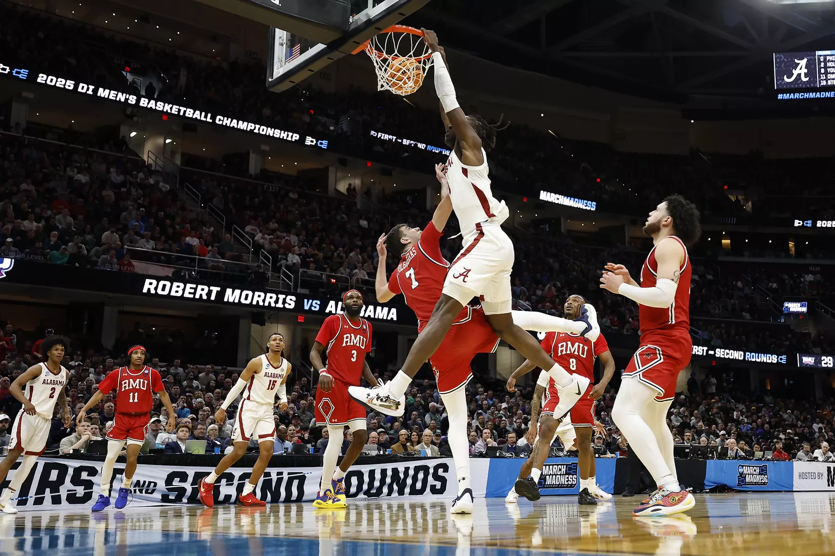 No. 2 Seed Alabama Survives, Defeats No. 15 seed Robert Morris, 90-81, in NCAA Tournament Opener